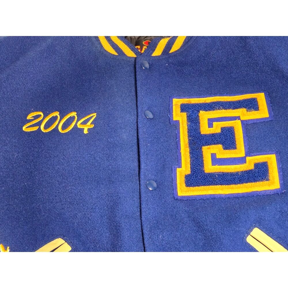 Game Sportswear Varsity Jacket 2004 Wool Leather USA Made Men's Size XL Blue - Picture 3 of 9